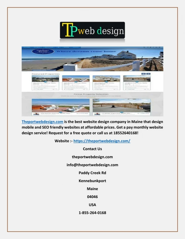 web design Maine - theportwebdesign.com