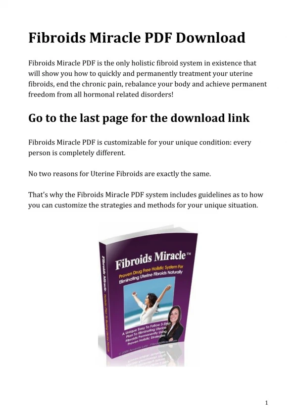 Fibroids Miracle PDF Download by Amanda Leto