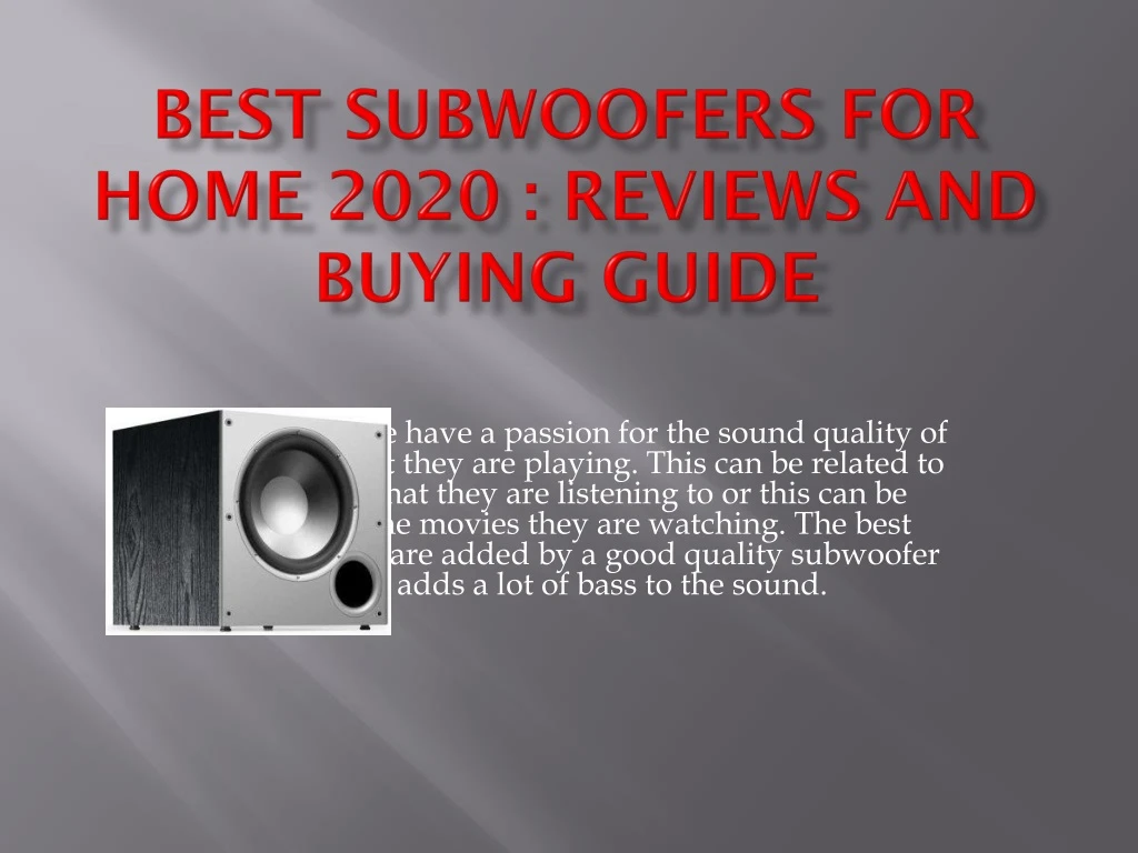 best subwoofers for home 2020 reviews and buying guide
