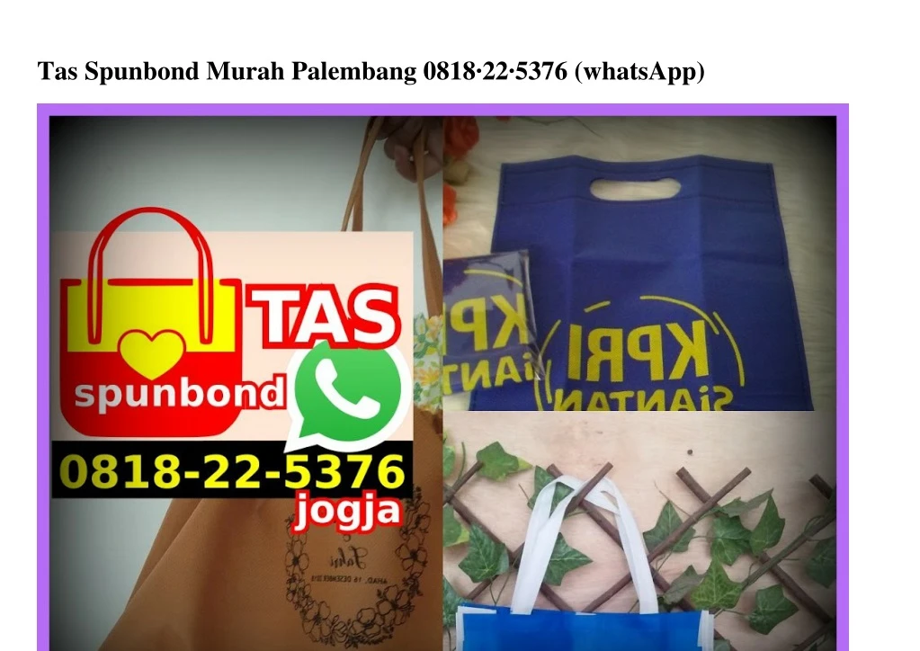 tas spunbond murah palembang 0818 22 5376 whatsapp