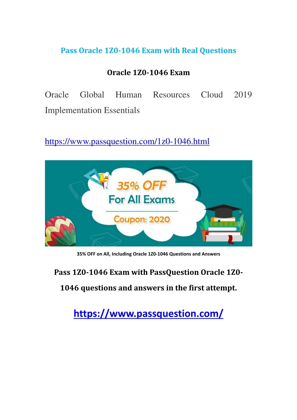 pass oracle 1z0 1046 exam with real questions