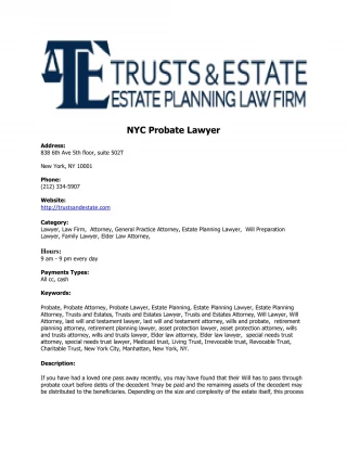 NYC Probate Lawyer - slide 1