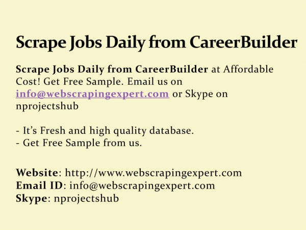 Scrape Jobs Daily from CareerBuilder