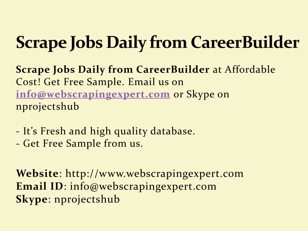 scrape jobs daily from careerbuilder