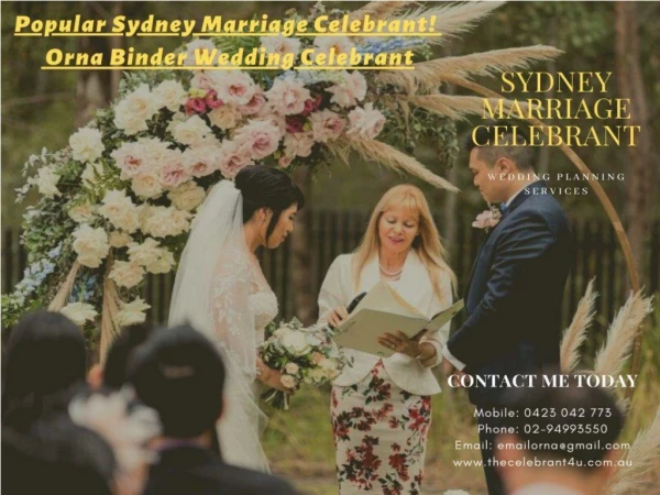 Popular Sydney Marriage Celebrant