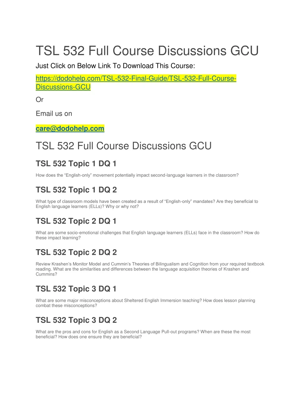 tsl 532 full course discussions gcu