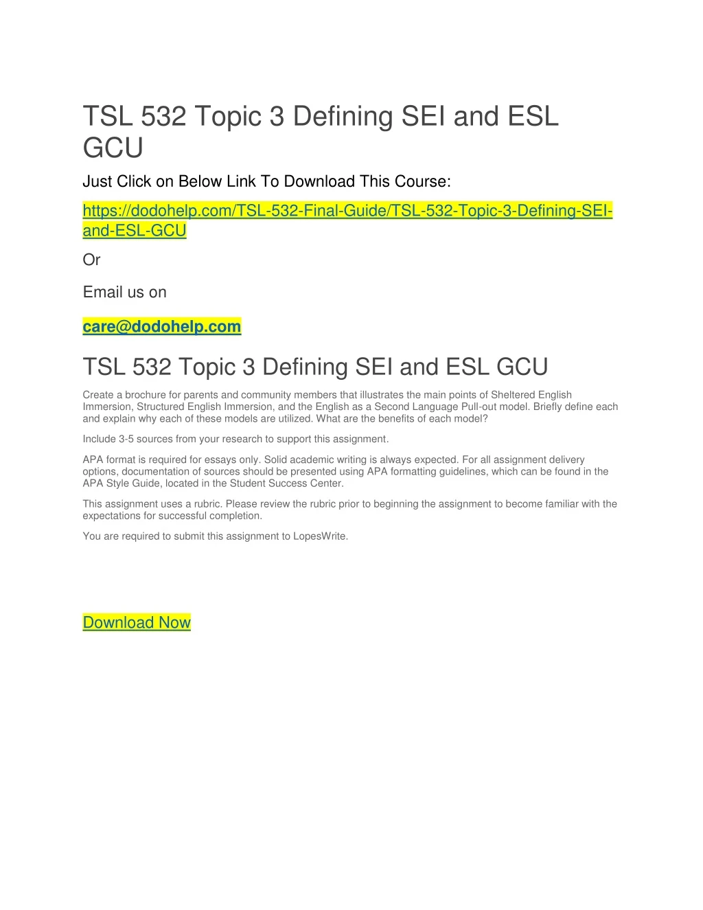 tsl 532 topic 3 defining sei and esl gcu just