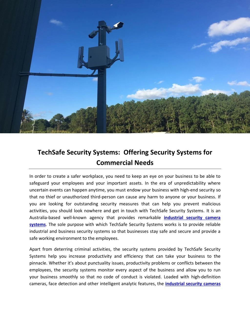 techsafe security systems offering security