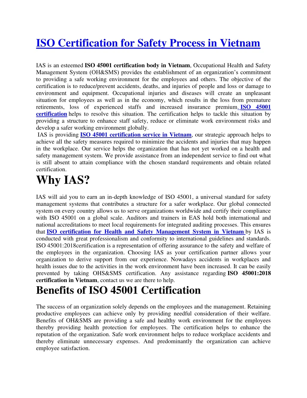 iso certification for safety process in vietnam