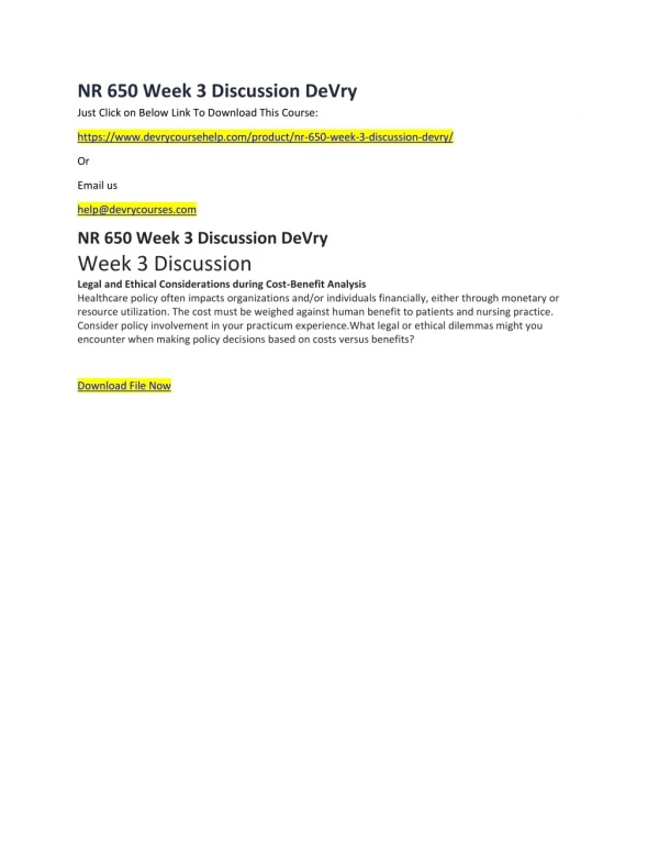 nr 650 week 3 discussion devry just click