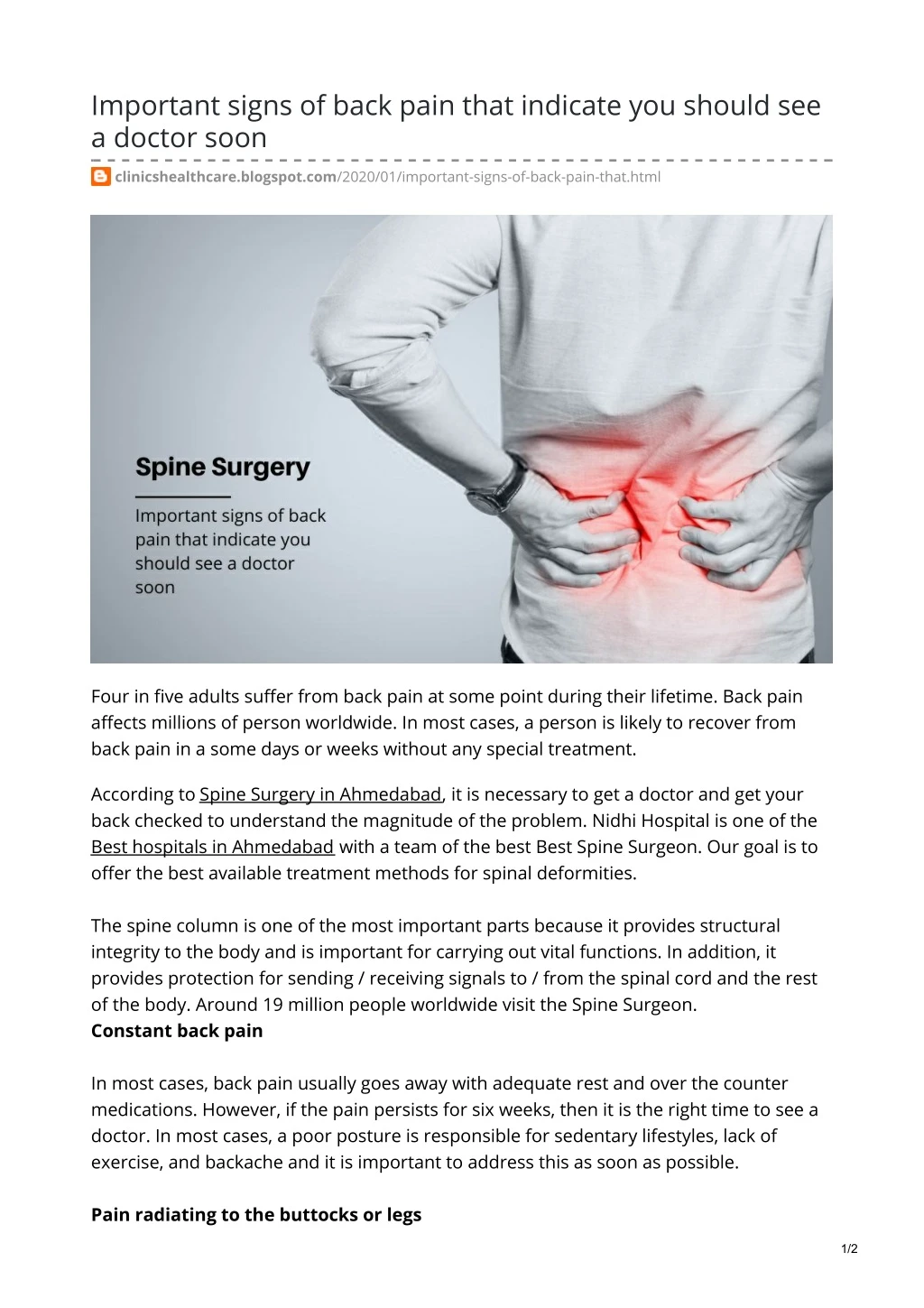 PPT - Important signs of back pain that indicate you should see a ...