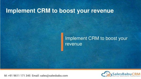 implement crm to boost your revenue