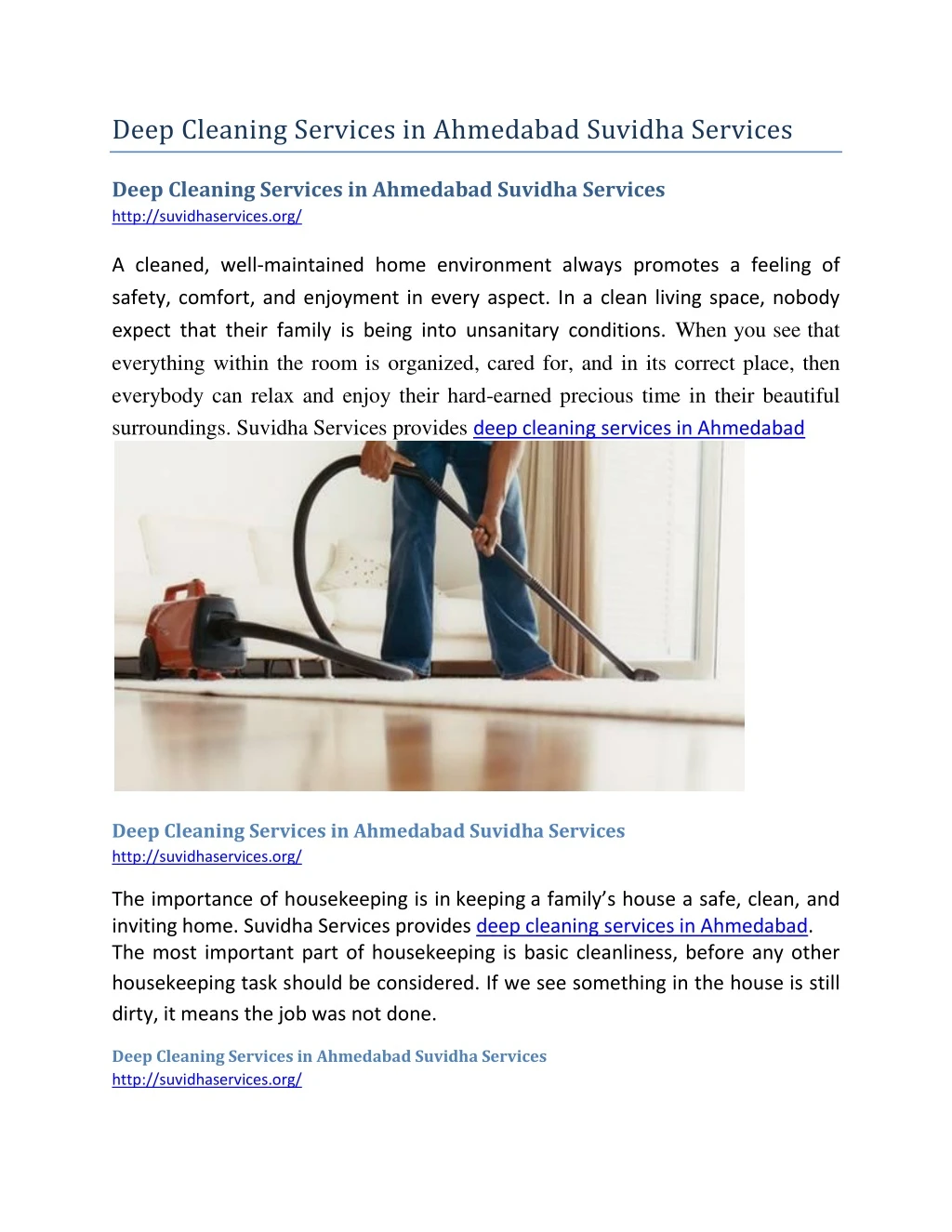 deep cleaning services in ahmedabad suvidha