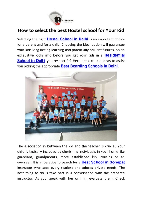 how to select the best hostel school for your kid