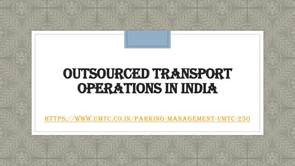 outsourced transport operations in india