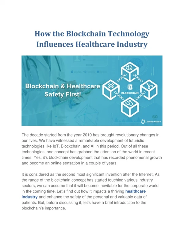 how the blockchain technology influences