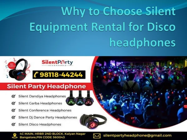 Book Rental Silent Party Headphones in Bangalore, Best Price Guarantee