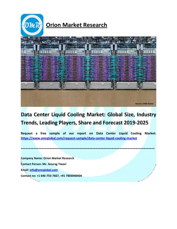 Data Center Liquid Cooling Market: Industry Growth, Size, Share and Forecast 2019-2025