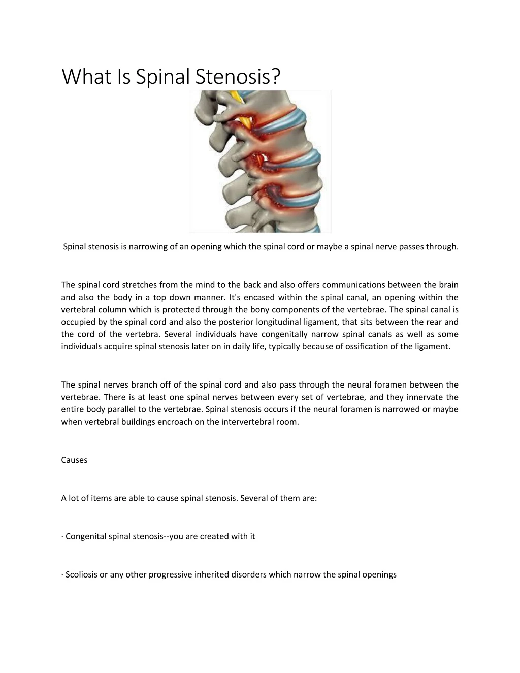 what is spinal stenosis