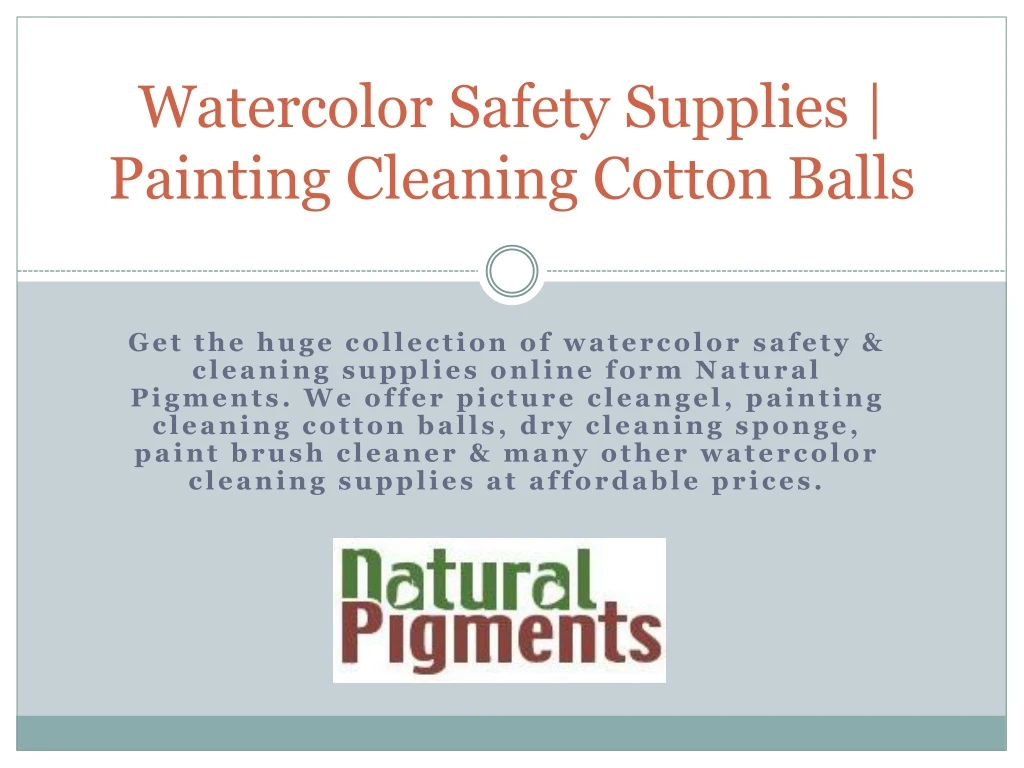 watercolor safety supplies painting cleaning cotton balls