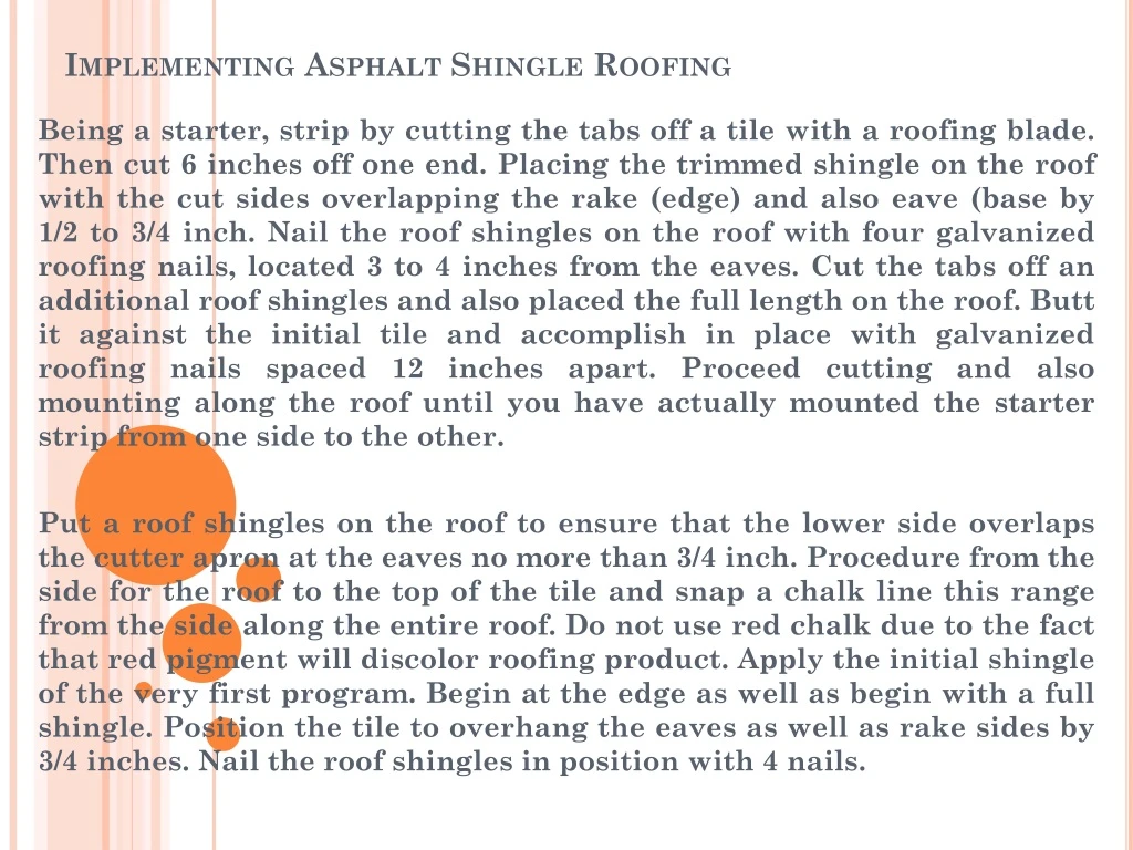 implementing asphalt shingle roofing