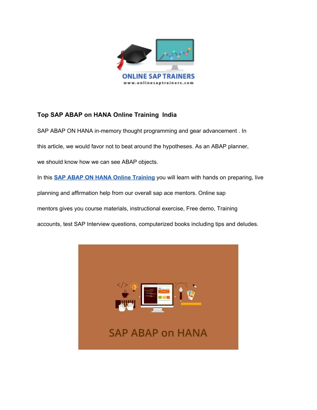 top sap abap on hana online training india