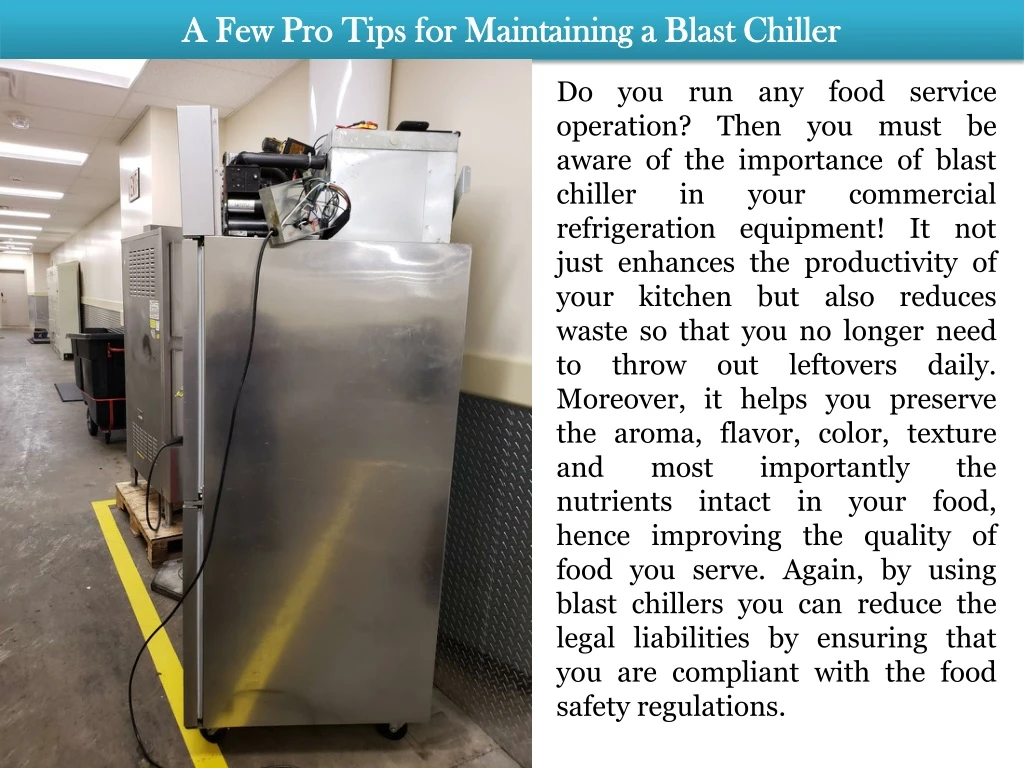 a few pro tips for maintaining a blast chiller