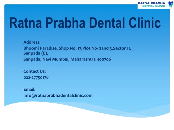 Best dental surgeon in sanpada | Ratna Prabha Dental Clinic