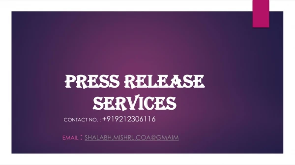 press release services