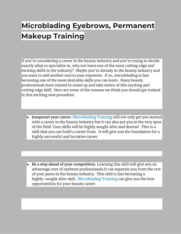 Microblading Eyebrows, Permanent Makeup Training