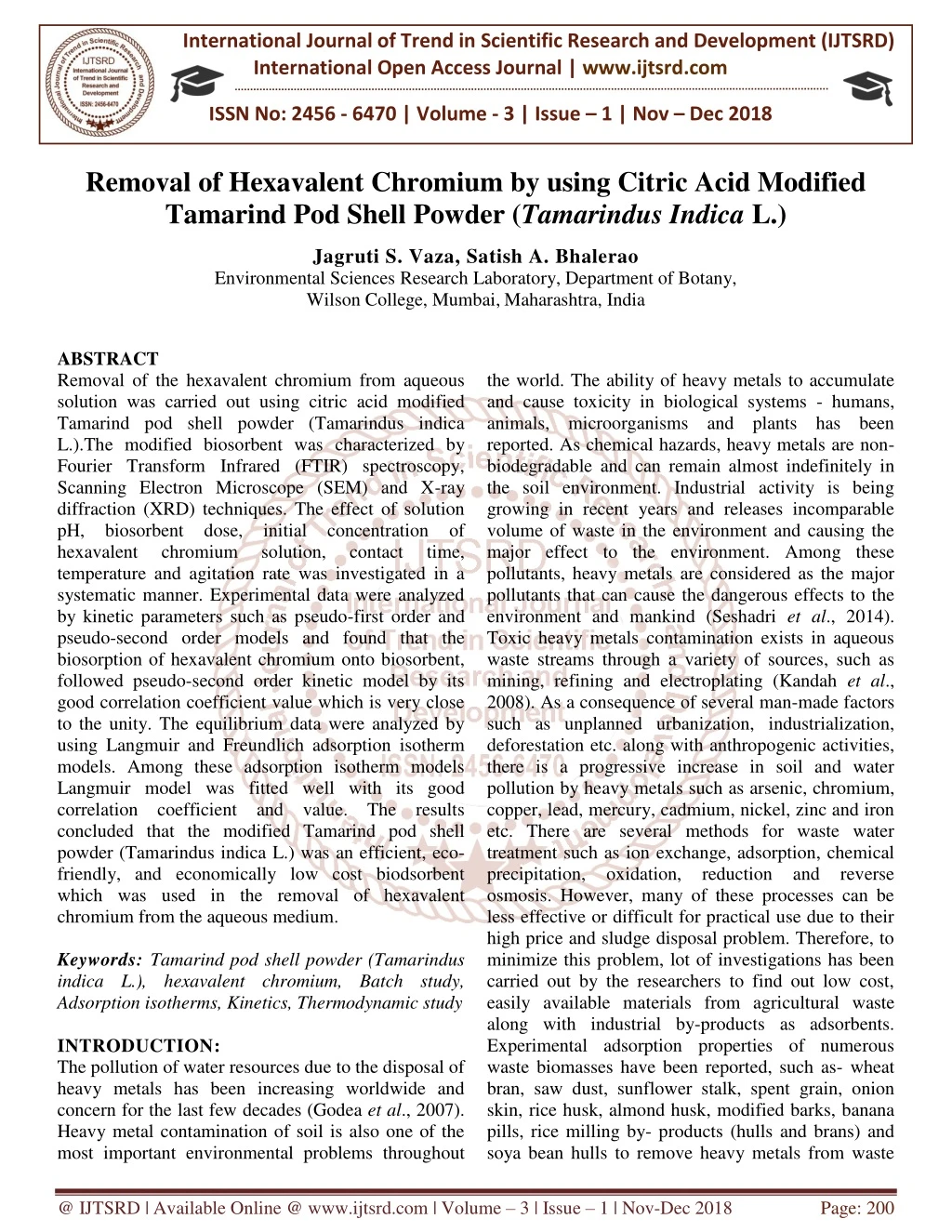 international journal of trend in scientific