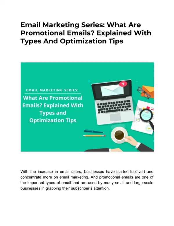 email marketing series what are promotional