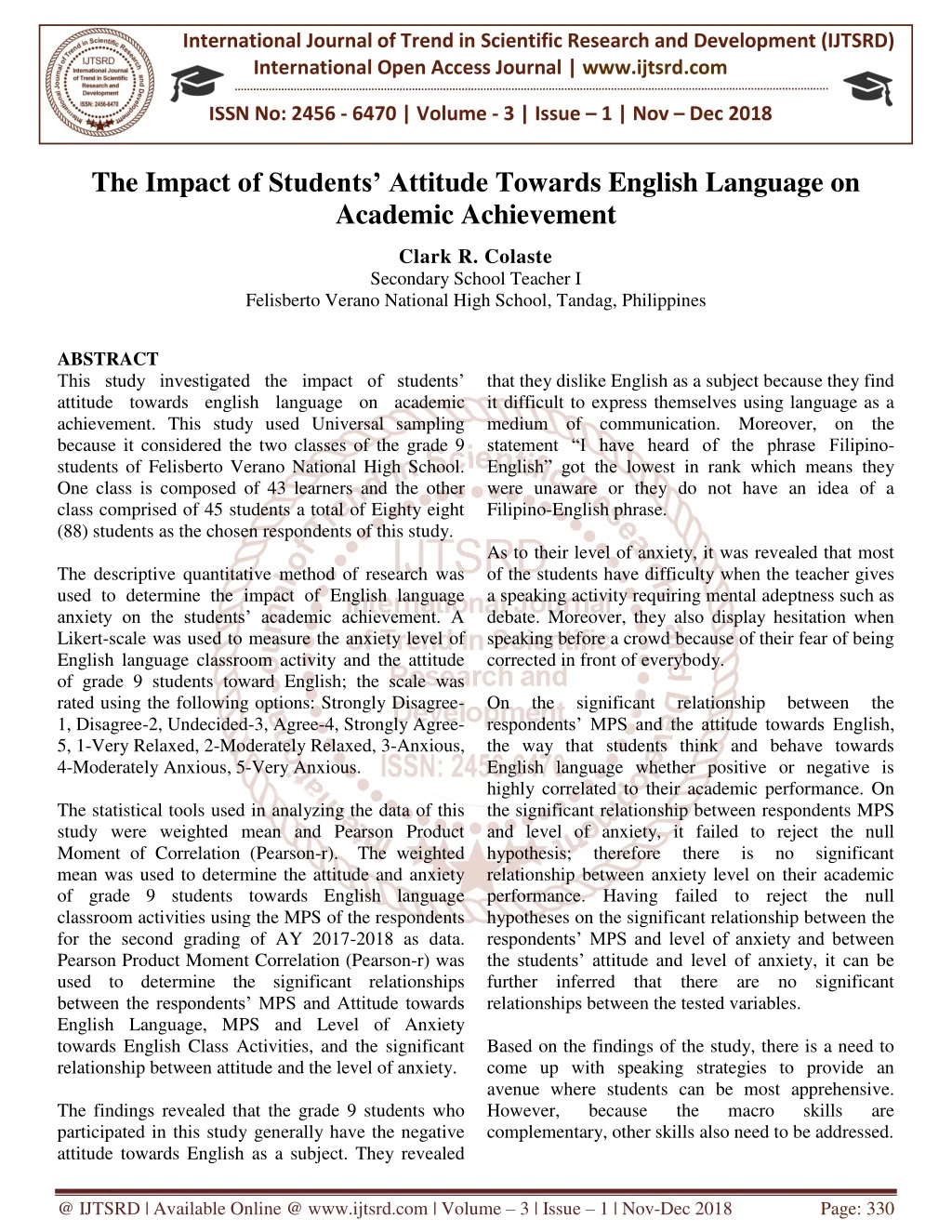 international journal of trend in scientific