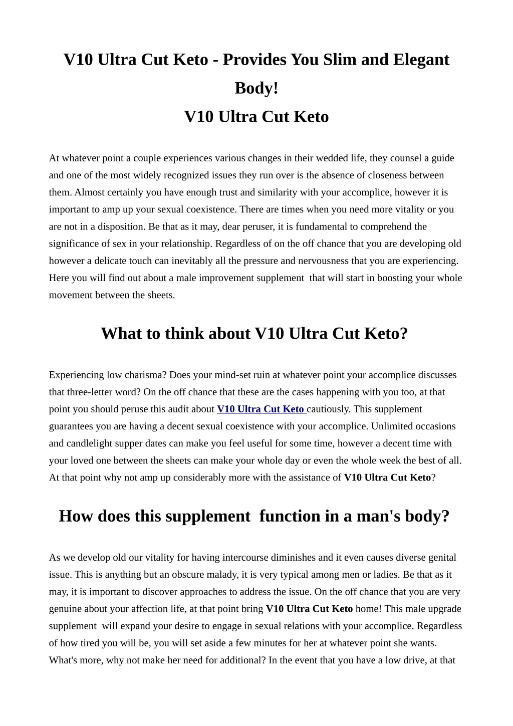 v10 ultra cut keto provides you slim and elegant