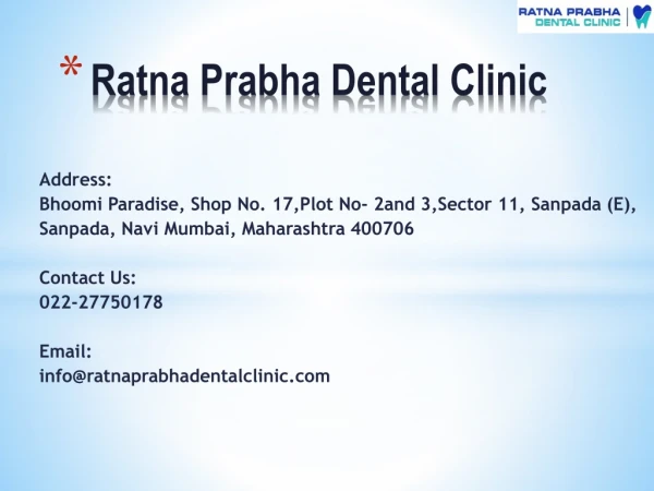 Dental hospital in navi mumbai | Ratna Prabha Dental Clinic