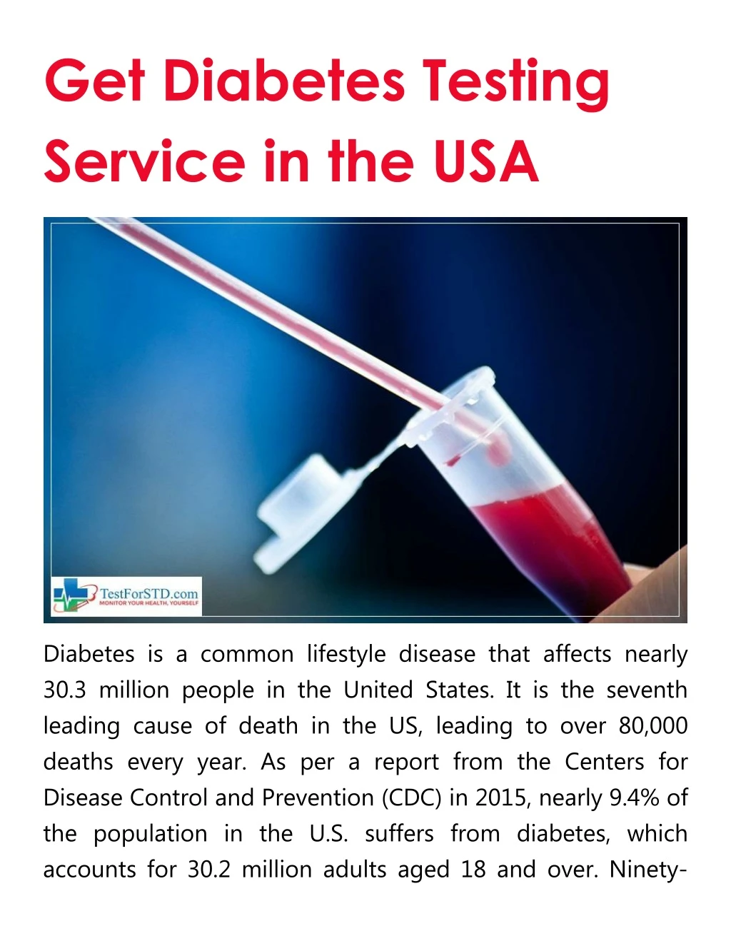 get diabetes testing service in the usa