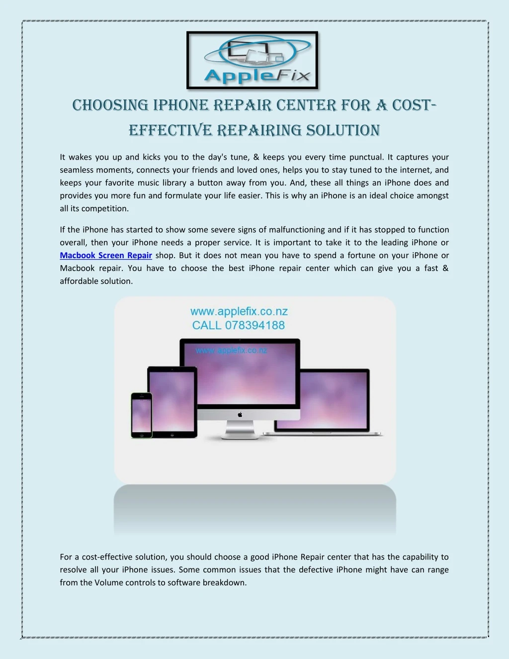 choosing iphone repair center for a cost