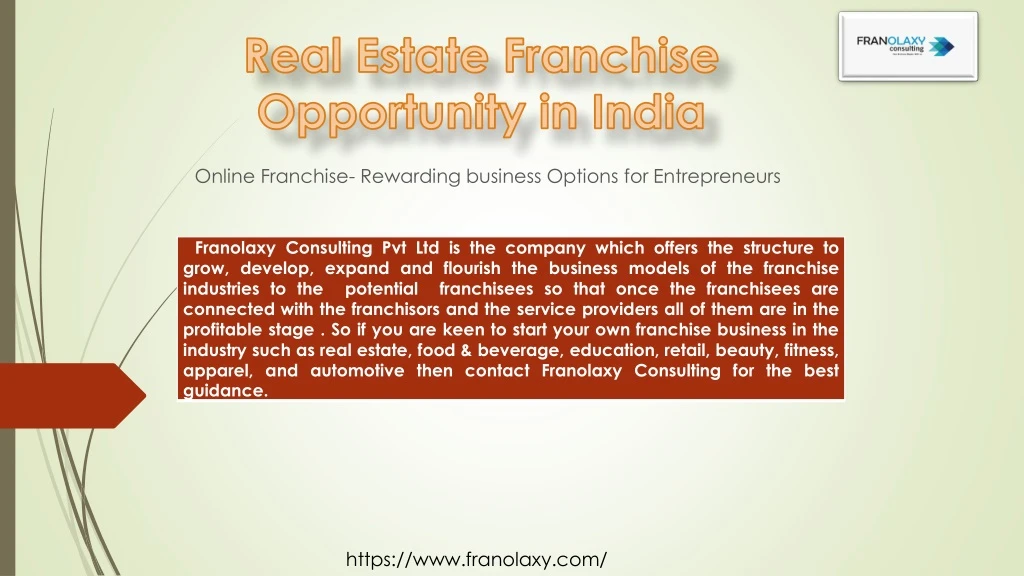 online franchise rewarding business options