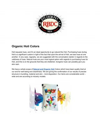 Organic Holi Colors Manufacturer India