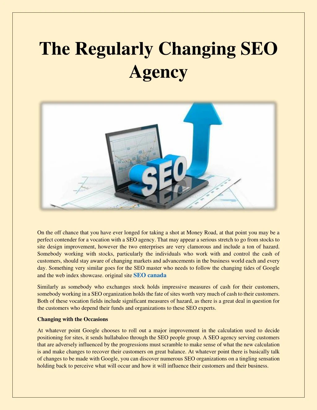 the regularly changing seo agency