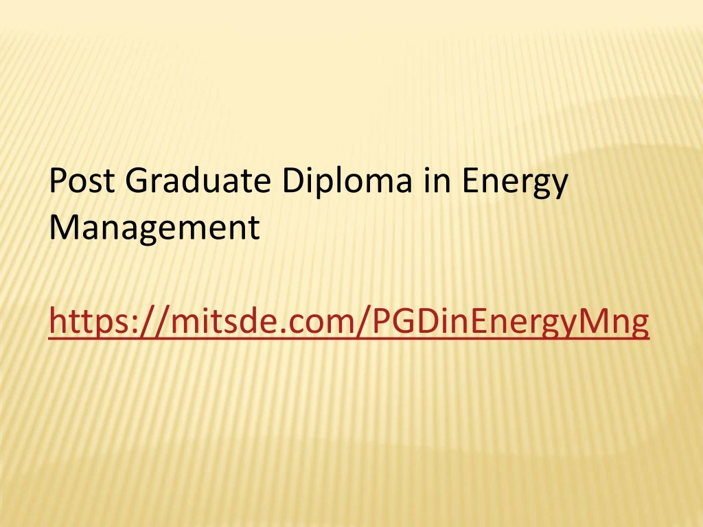 post graduate diploma in energy management https