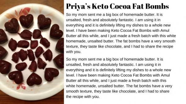 Priya’s Keto Cocoa Fat Bombs