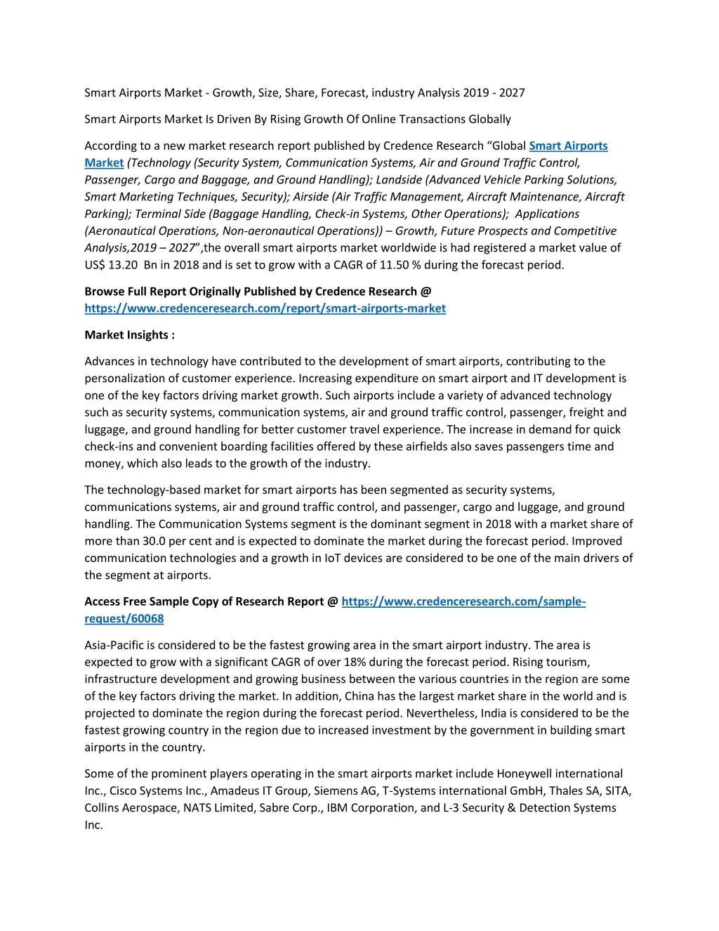 smart airports market growth size share forecast