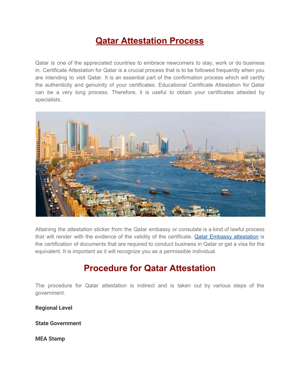 qatar attestation process