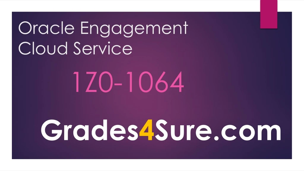 oracle engagement cloud service 1z0 1064