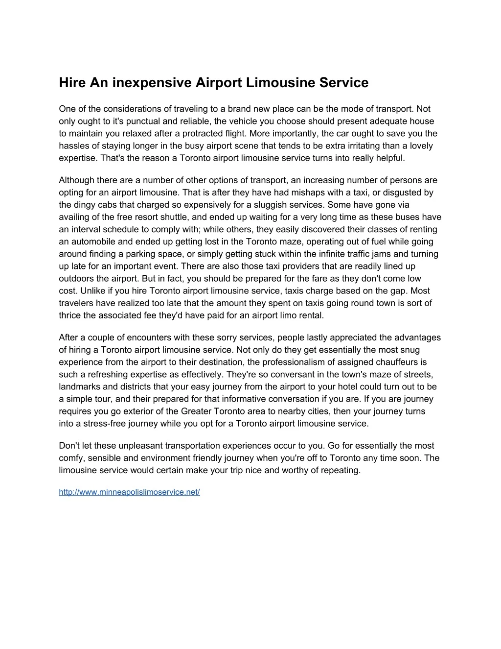 hire an inexpensive airport limousine service