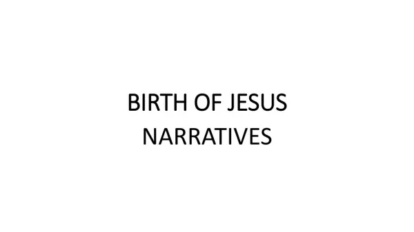 BIRTH OF JESUS