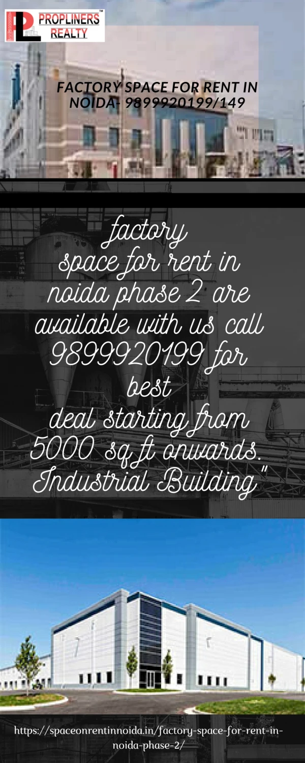 Factory Space For Rent In Noida 9899920199