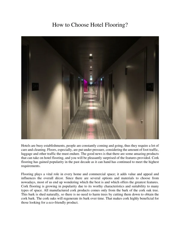 how to choose hotel flooring