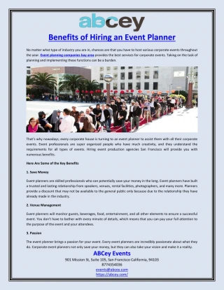 benefits of hiring a party planner